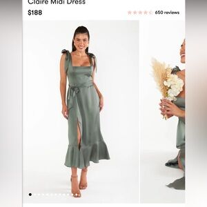 NWT: Show Me Your Mumu Claire Midi Moss Green Dress